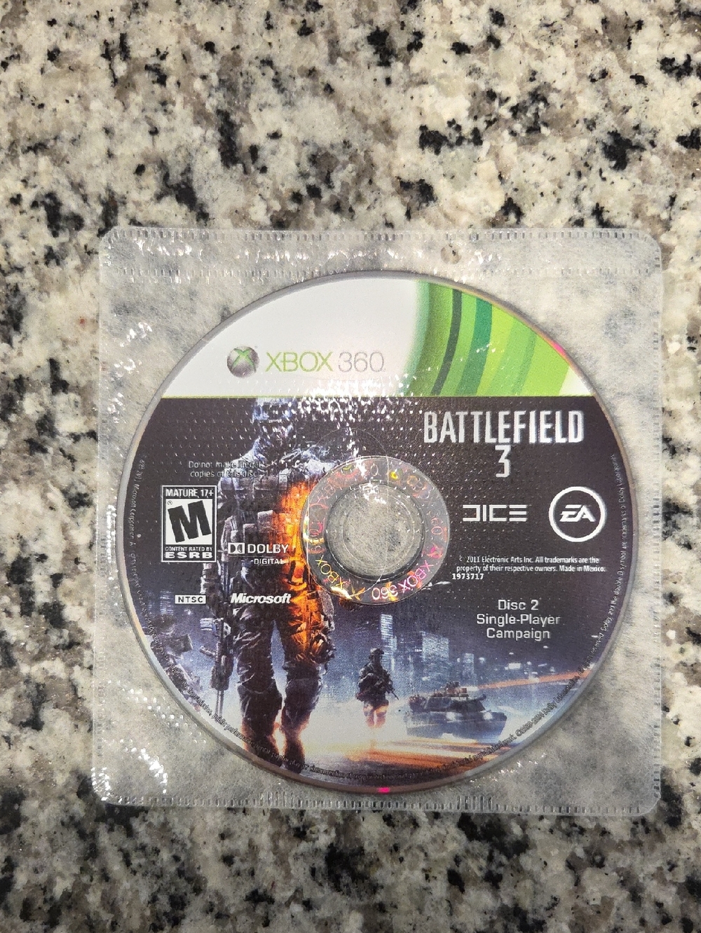 Battlefield 3 Single Player Xbox 360 Game Disc - NO CASE
